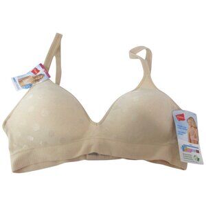 Hanes Ultimate Perfect Coverage Push Up Bra Women Small Beige Convertible Straps